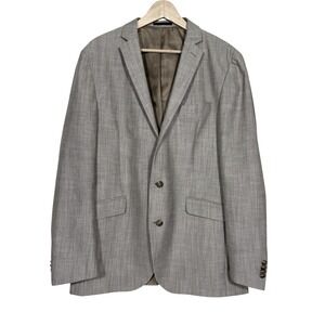 Kenneth Cole Reaction | Men's 44L Linen-Blend Blazer | Classic Gray Jacket